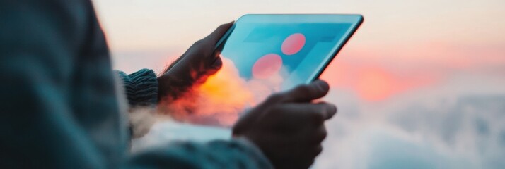 Aufkleber - Minimalist FinTech Sunrise Interactive Digital Mortgage Application with Soft Pastel UI, Empowering Next-Gen Financial Autonomy and Mobile Banking Innovation