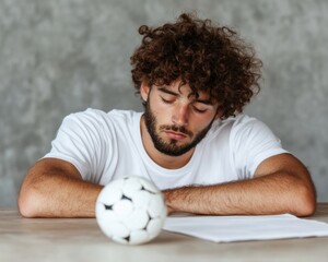 Poster - Gen Z Performance Burnout Minimalist Athlete-Student Struggle Narrative - Authentic Wellbeing and Academic Resilience Visual for Millennial Mental Health Content