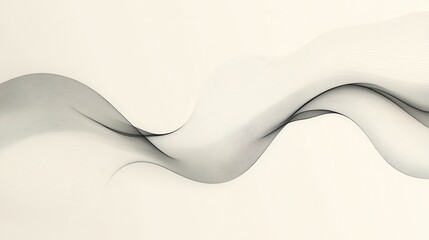 Poster - A minimalist abstract design featuring flowing lines that create a sense of movement and fluidity on a light background.