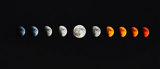 Aufkleber - Cosmic Evolution Immersive Lunar Eclipse Time-Lapse Visualization for Astronomy Enthusiasts, Digital Content Creators and Celestial Science Communication