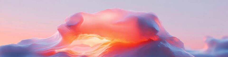 Fototapete - Dynamic Digital Dreamscape Ethereal Sunset Cloud Visualization for Creative Marketing, Wellness Branding and Inspirational Tech Innovation