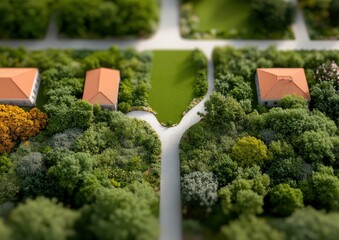 Poster - Climate-Resilient Urban Design Sustainable Miniature Landscape Showcasing Eco-Integrated Architecture with Advanced Green Infrastructure Planning