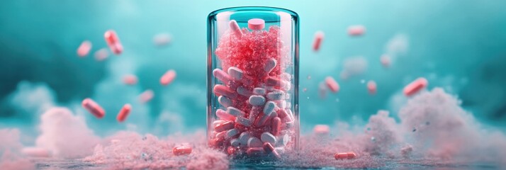 Aufkleber - Futuristic Pharmaceutical Visualization AI-Enhanced Medication Interaction Mapping with Immersive Digital Health in High-Definition Clarity