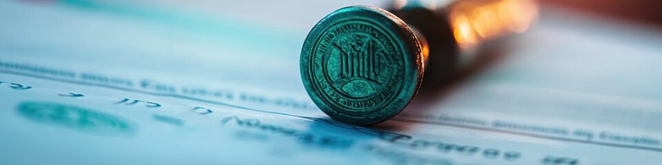 Poster - Digital Finance Revolution Sleek Teal Approval Seal Validates Modern Lending - Fintech Transformation in Corporate Documentation Workflows