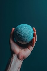 Aufkleber - Minimalist Stress Relief Textured Azure Wellness Sphere Capturing Digital Age Anxiety Management and Mindful Mental Health Strategies