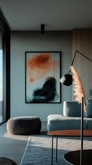Leinwandbilder - Minimalist Smart Living Elegant Urban Interior Design with Integrated Technology and Biophilic Decor - Contemporary Wellness-Focused Residential Experience