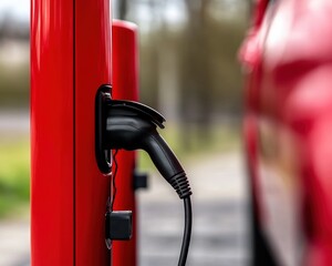 Leinwandbilder - Next-Gen Electric Mobility Sleek Urban Charging Infrastructure Transforming Sustainable Transportation with High-Performance EV Connectivity Solutions