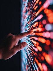 Fototapete - Immersive Digital Interaction AI-Powered Interface Visualization with Futuristic Data Engagement and Innovative Tech Touchpoint for Next-Gen Business Intelligence