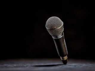 Leinwandbilder - Sonic Storytelling Minimalist Professional Microphone Capturing Authentic Performance - High-Fidelity Audio Gear for Creative Industries and Digital Content Creators