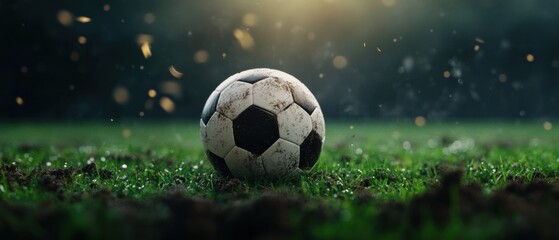 Aufkleber - Immersive Sports Technology Futuristic Soccer Ball Visualization with Atmospheric Digital Interface, Next-Gen Athletic Performance Imaging