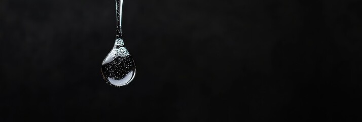 Poster - Minimalist AI-Driven Water Innovation Hyper-Realistic Digital Droplet Visualization Capturing Sustainable Resource Management in High-Contrast Technological Aesthetic