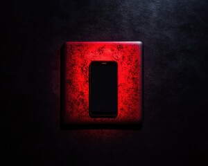 Fototapete - Cybersecurity Edge Dramatic Digital Risk Visualization - Minimalist Tech Warning Concept for Emerging Threat Intelligence and Brand Protection Strategies