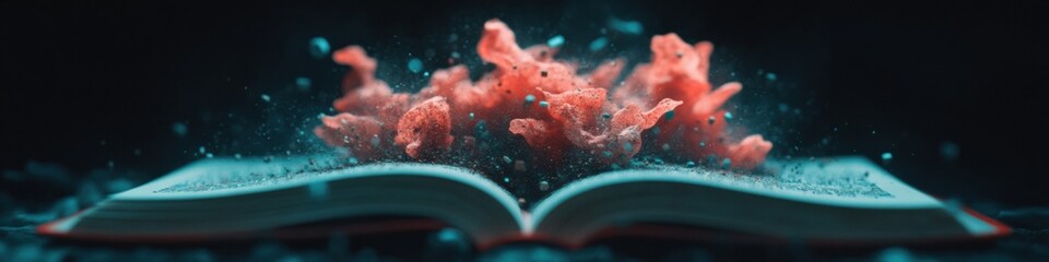 Poster - Transformative Learning Paradigm AI-Driven Knowledge Visualization with Open Book Dissolving into Vibrant Digital Data Streams - Cutting-Edge Educational Technology Evolution