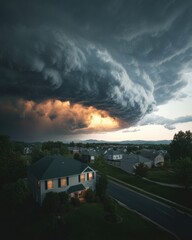 Aufkleber - Climate Crisis Alert Apocalyptic Tornado Visualization for Disaster Preparedness and Extreme Weather Risk Communication in Smart Urban Landscapes