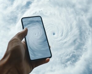 Aufkleber - AI-Powered Climate Crisis Visualization Next-Gen Disaster Tracking Mobile Technology for Resilient Emergency Response and Real-Time Storm Monitoring