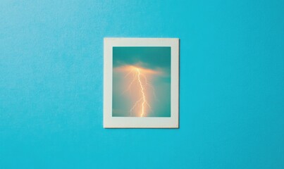 Fototapete - Vintage Climate Narrative Analog Lightning Strike Instant - Retro Atmospheric Documentation for Environmental Design and Digital Creative Content
