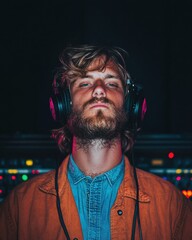 Poster - Immersive Sonic Experience Urban Audiophile in Retro-Modern Soundscape - Millennial Creatives Cinematic Sound Meditation Moment