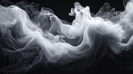 Poster - A mesmerizing swirl of white, ethereal wisps against a dark background, evoking a sense of fluid movement and lightness.