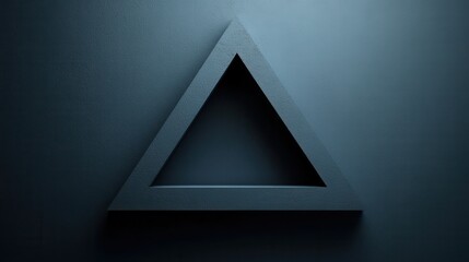 Poster - A minimalist triangle shape in a dark setting, creating a striking contrast with the background.