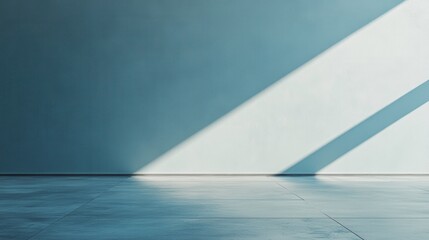 Poster - A minimalist interior space with a smooth floor and a wall illuminated by soft light, creating a serene atmosphere.