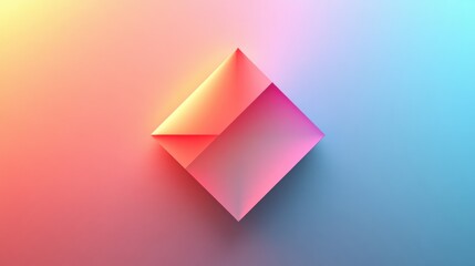 Poster - A geometric design featuring a folded, colorful paper-like square on a gradient background.