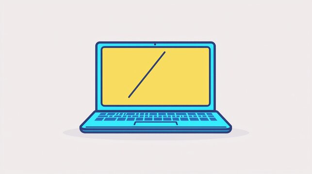 Laptop illustration, light background