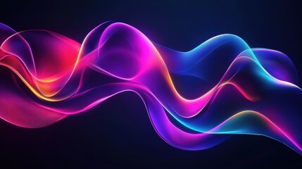 Poster - A vibrant, flowing design featuring colorful waves of light against a dark background, creating a dynamic and modern aesthetic.