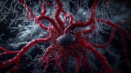 Poster - Exploring the circulatory system detailed anatomy visualization medical science digital graphics abstract view