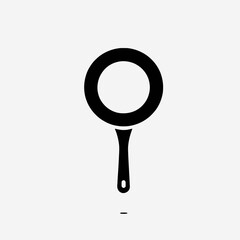  very simple flat and single minimalist Frying Pan Handle Silhouettes in black on a white background