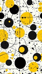 Poster - Energetic Abstract Composition with Spheres and Lines: A Vibrant Visual Symphony