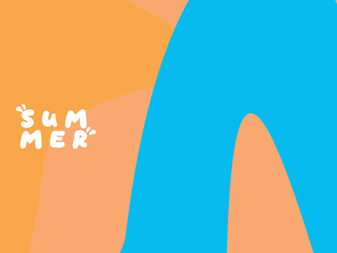 Creative concept of bright and attractive summer card set. Modern abstract art design with wavy shapes and lines. Template for celebration, advertisement, banner, cover, label, poster, sale, etc.