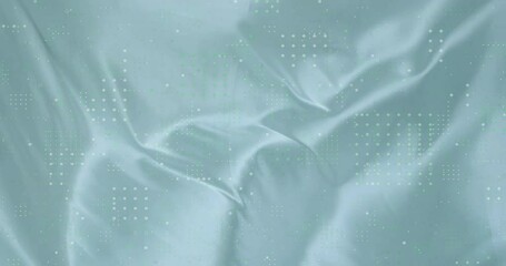 Poster - Creating dynamic abstract background with flowing blue fabric and dotted pattern