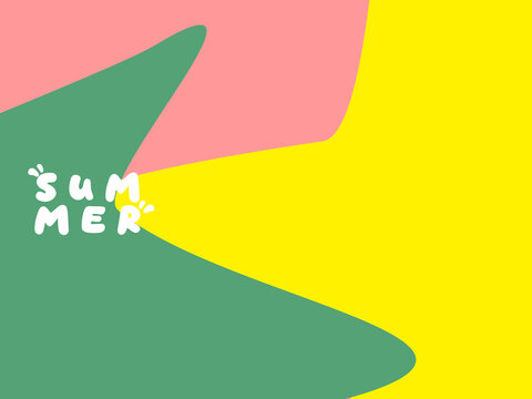 Creative concept of bright and attractive summer card set. Modern abstract art design with wavy shapes and lines. Template for celebration, advertisement, banner, cover, label, poster, sale, etc.