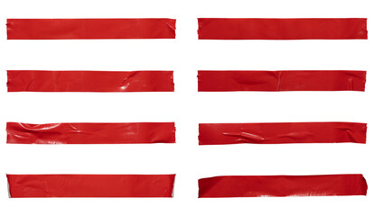 Aufkleber - Set of red banners paper stickers sheets, Copy space for text preview tags labels elements design, isolated on white background, png	