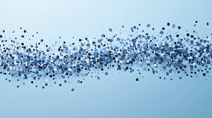 Aufkleber - Abstract blue and black squares creating a dynamic wave effect against a light blue background