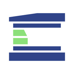 Poster - Geometric Composition in Blue and Light Green