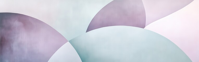 Leinwandbilder - Abstract pastel lavender and mint arcs creating a calming, modern design, evoking a sense of serenity and geometric beauty