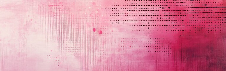 Fototapete - Abstract pencil strokes gradient in muted pink with textured background and black dots creating a modern and artistic design