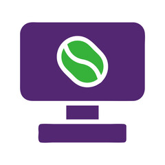 Poster - Modern Icon of Coffee Bean on Monitor Screen Design