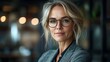 © Mitchell - Professional woman portrait wearing glasses and blazer stock photo for business and lifestyle images
