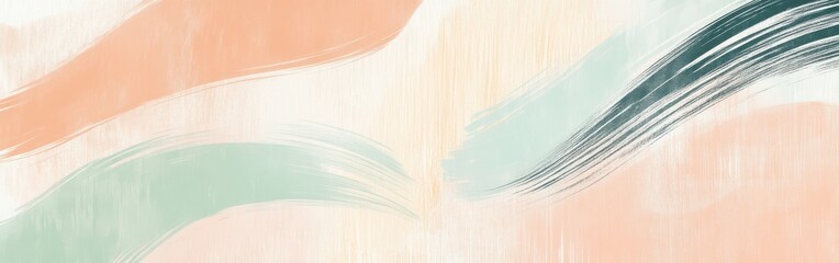 Aufkleber - Elegant arcs of pencil strokes in muted peach and aquamarine create a sophisticated abstract background for modern design projects