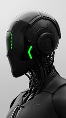 Poster - Futuristic robot design digital art cybernetic environment close-up view technology concept