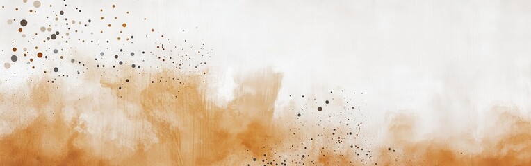 Poster - Elegant background with amber watercolor wash, soft pastel pencil strokes, and delicate speckles for artistic design