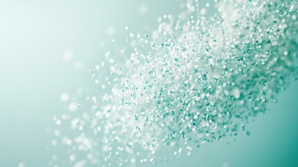 Aufkleber - Teal Abstract Background with Sparkling Particles and Circular Motifs for Decoration