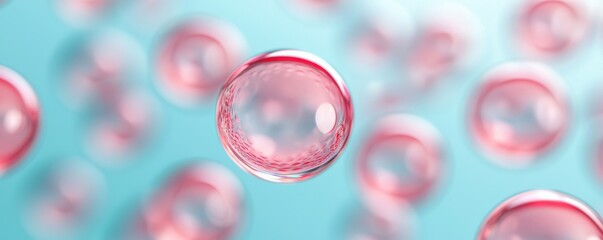 Poster - Dynamic floating bubbles underwater environment close-up photography science concept vibrant background