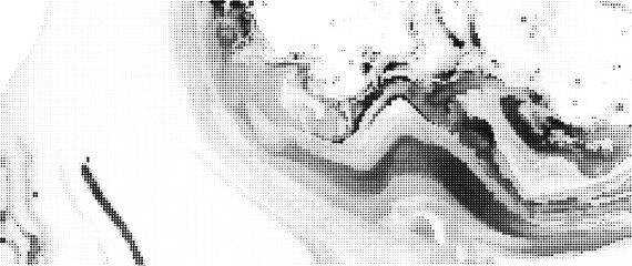 Wall Mural - Grungy halftone pattern. Pixxel art. Black and white vector illustration	
