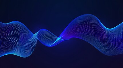 Aufkleber - Abstract digital waves in blue and purple hues flowing across a dark background, symbolizing technology