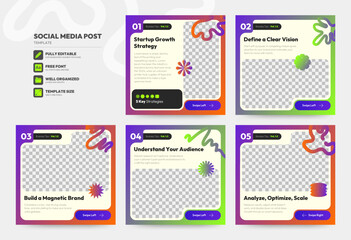 social media carousel post template. business instagram and facebook square post template. instagram
