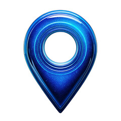 Poster - blue map pointer icon with realistic rendering