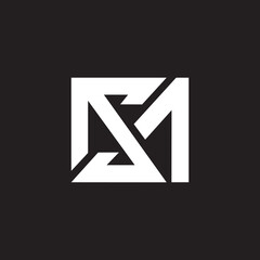 Poster - Abstract letter SM vector logo design branding template.